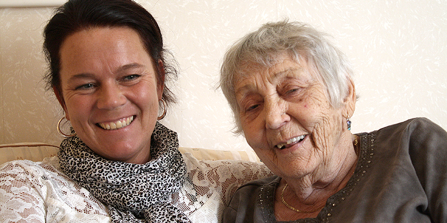 Vår värdinna Monica tillsammans med en av våa hyresgäster